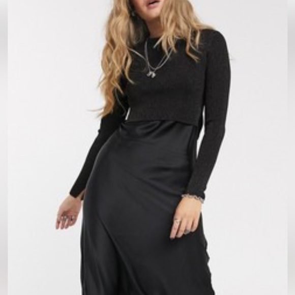 AllSaints Kowlo Shine Metallic Long Sleeve Cropped Sweater Size Small - Picture 6 of 12